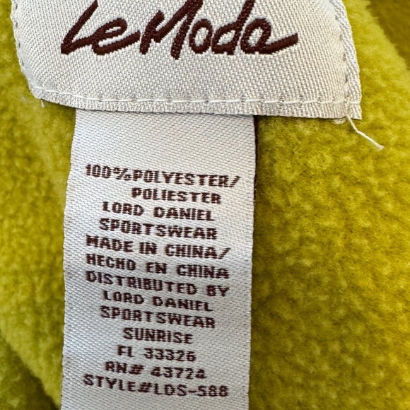 LE MODA Green Sleeveless Fleece Vest Sweater Pockets Classy / Size OSFA OSFM - Picture 9 of 11